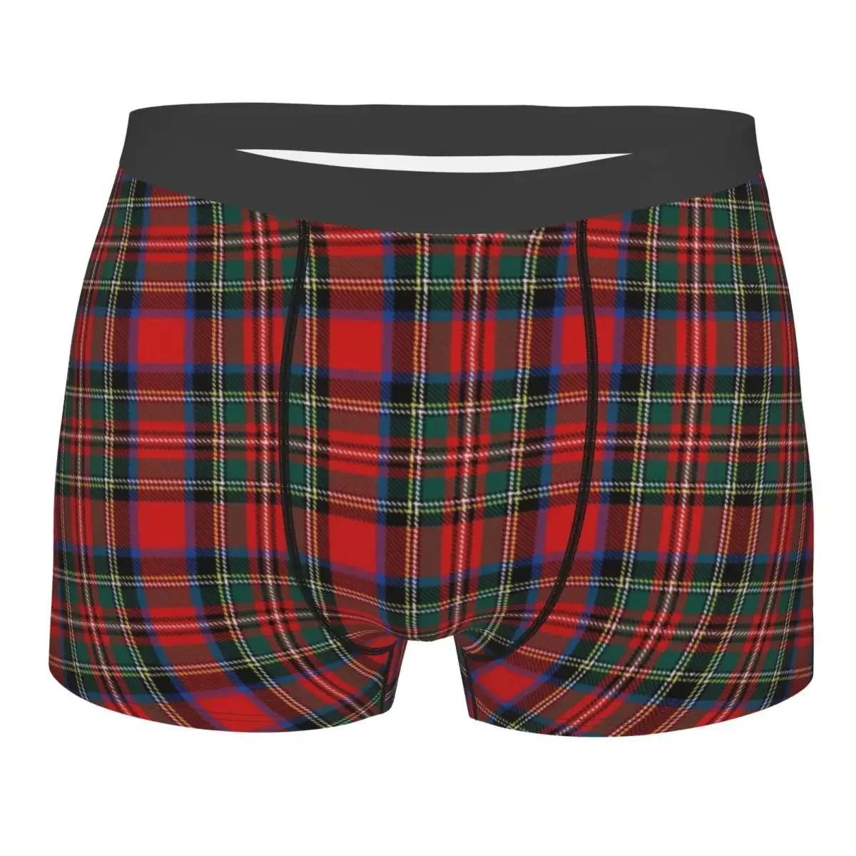 Custom Cool Popular Tartan Plaid Boxers Shorts Panties Male Underpants Stretch Geometric Gingham Check Texture Briefs Underwear