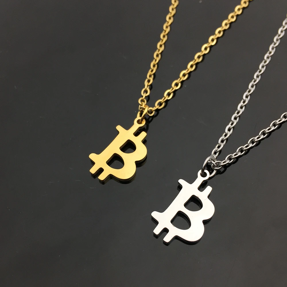 Personality Bitcoin Necklace Dropshipping CSV Link Chain Gold Colour Necklaces Jewelry Best Gift for Men And Women YP4004