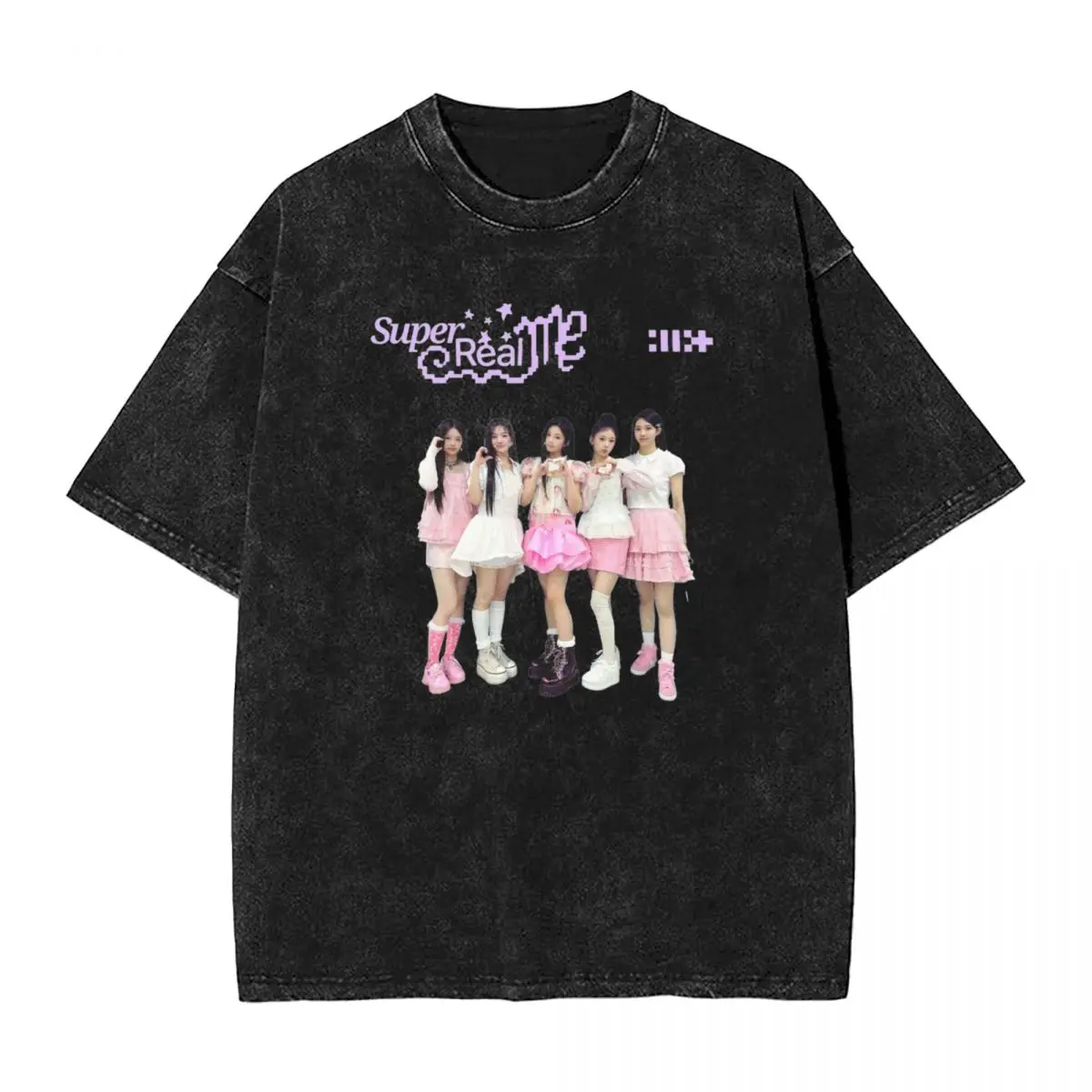 Футболка Illit KPOP для мужчин и женщин, стирка Супер реалистичная я, милая летняя рубашка, винтажный узор, повседневная одежда в подарок