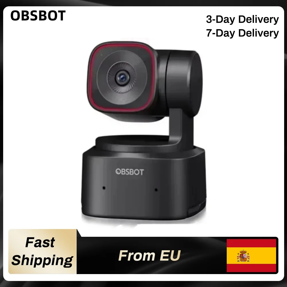 OBSBOT Tiny2 Lite 4K Webcam für PC, KI-gestützte Tracking-PTZ-Streaming-Kamera mit 1/2-Zoll-Sensor, Gestensteuerung
