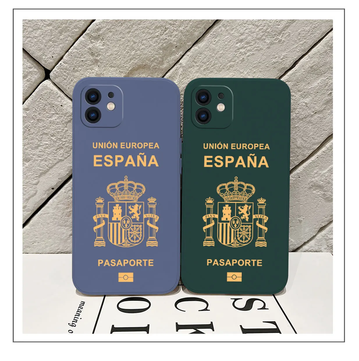 Spain Passport Cover Phone Case For iPhone 15 14 13 12 11 Pro Max Mini X XR XSMAX SE 8 7 6S Plus Soft Liquid Silicone Cover