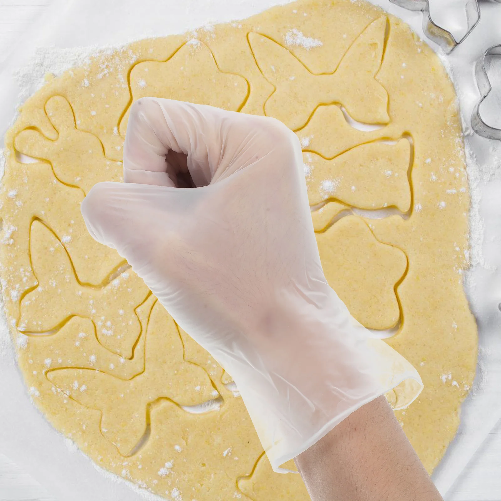 

100pcs Disposable Pvc Gloves Food Safe Clear Anti-Oil Stain For Cooking Baking Bbq Camping Kitchen Prep Grill Handling