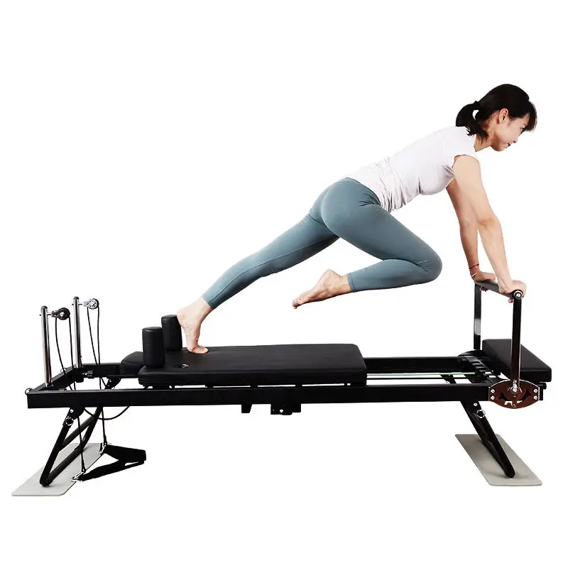 

Durable Eco-Friendly Portable Adjustable Pilates Reformer Stainless Steel Frame Home Studio Use Multifunction Yoga Health