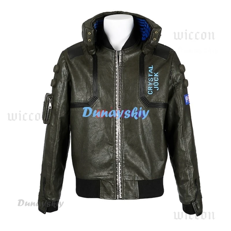 2077 Samurai V Faux Leather Jacket Cosplay Stylish Punk Outfit For Men Halloween Party Dress Up