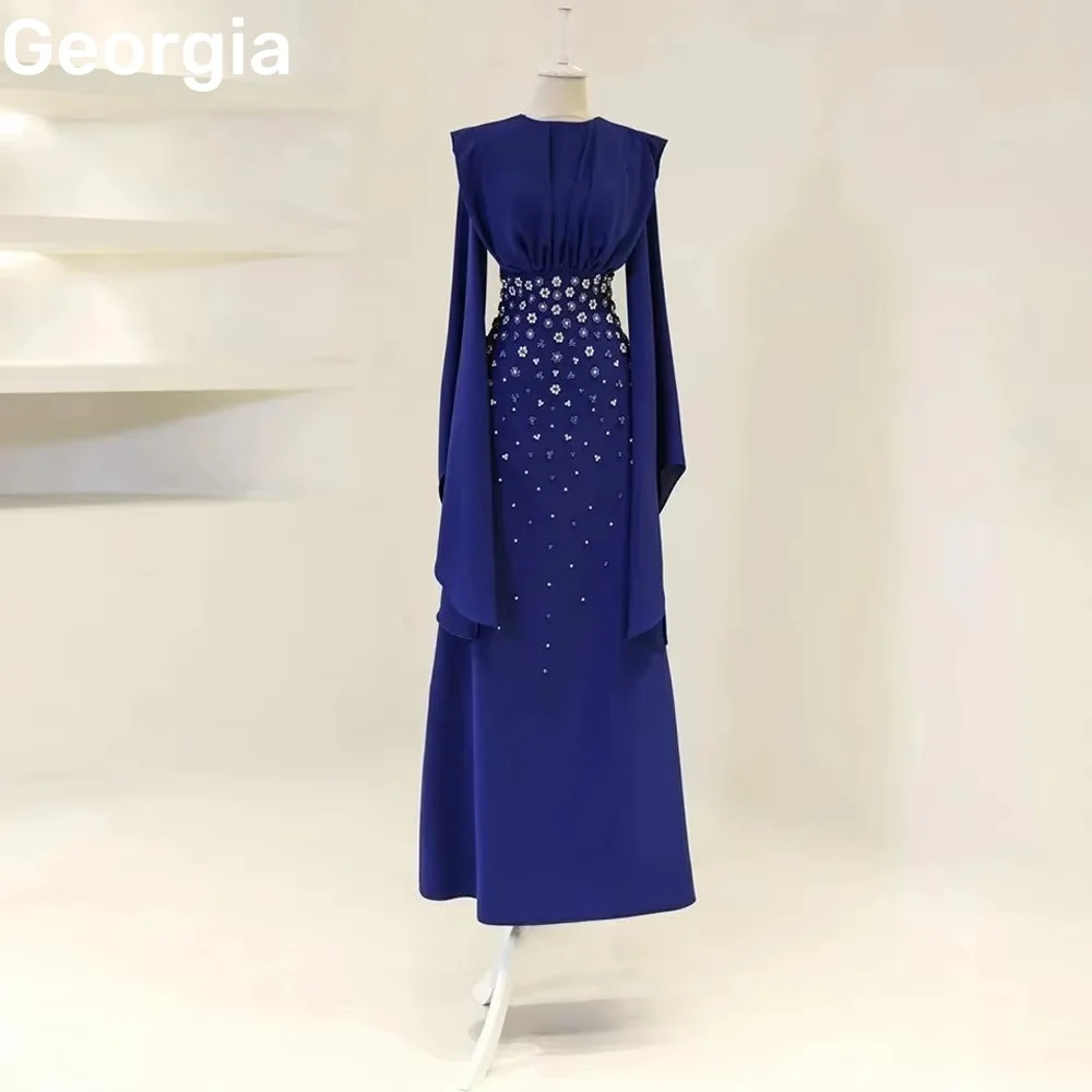 Robes de soirée personnalisées, ligne a, encolure dégagée, robes d'occasion formelles, fermeture éclair, manches longues, robes de bal, longueur au sol, naissance