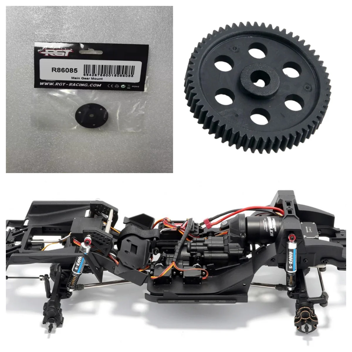 

RGT RC Spare Parts R86085 Main Gear Mount For 1/10 RC Car EX86180PRO EX86100V2 EX86100 PRO-V2 Buggy Crawler