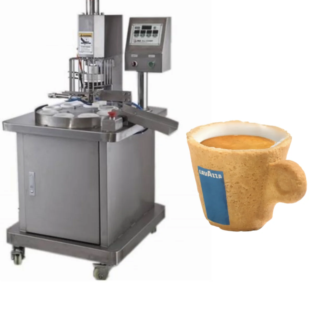 CE Edible Coffee Biscuit Cup Forming Baking  Machine Production Line for Bakery Customized