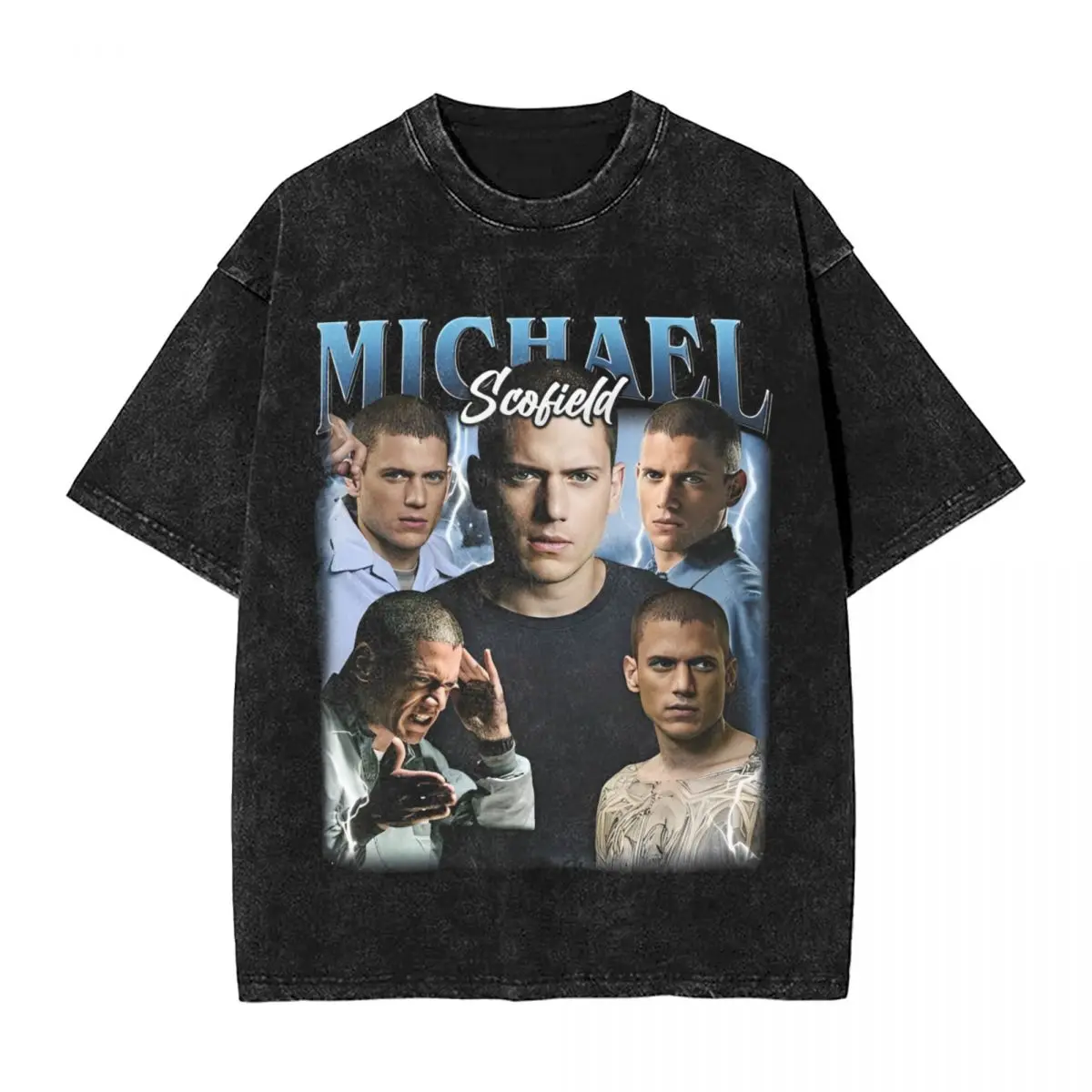 

Prison Break TV Series Michael Scofield Washed T Shirt Streetwear Hip Hop T-Shirts Tee Shirt for Men Women Short Sleeve Oversize