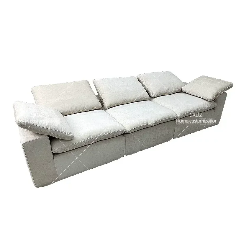 Modern Cream Style Cloud Sofa Simple Fabric Combination Couch for Living Room Comfortable Compression Design Home Furniture