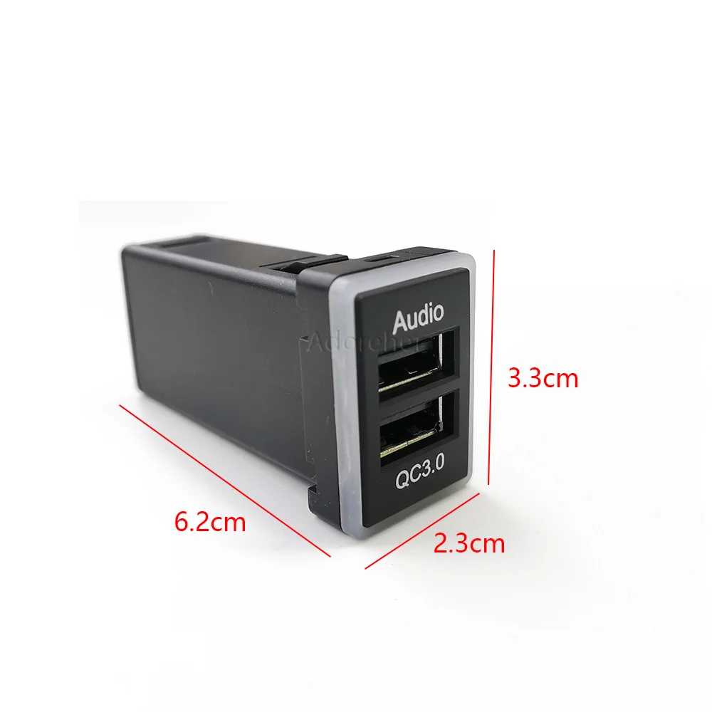 1PC Fit for Prado for Camry for Corolla Car USB Quick Charger Input Adapter Dual Audio U-disk Flash Socket Interface Cable