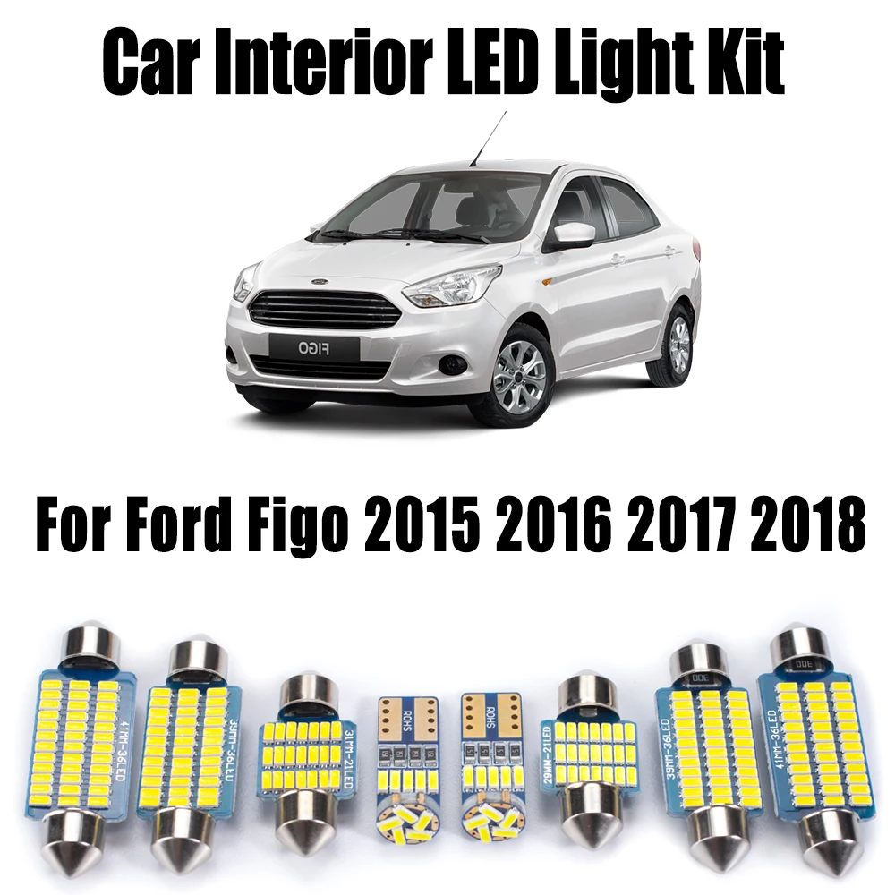 

23 шт. для Ford Figo 2015 2016 2017 2018 без ошибок автомобильные потолочные лампы аксессуары Canbus светодиодный интерьер карта багажник ​ Комплект купольного освещения