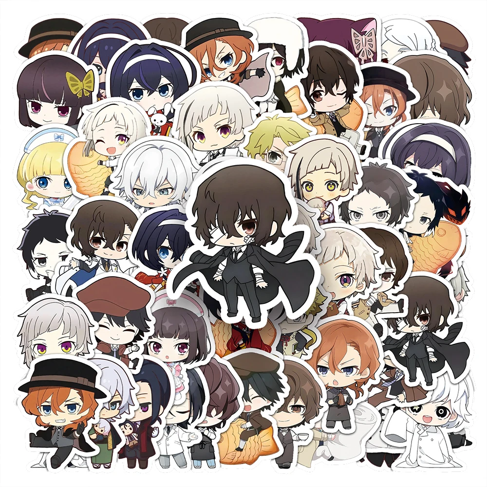 10/30/50 個かわいいアニメ文豪ストレイドッグスステッカー Q バージョン落書きデカール DIY スクラップブックギター電話車かわいい漫画ステッカー