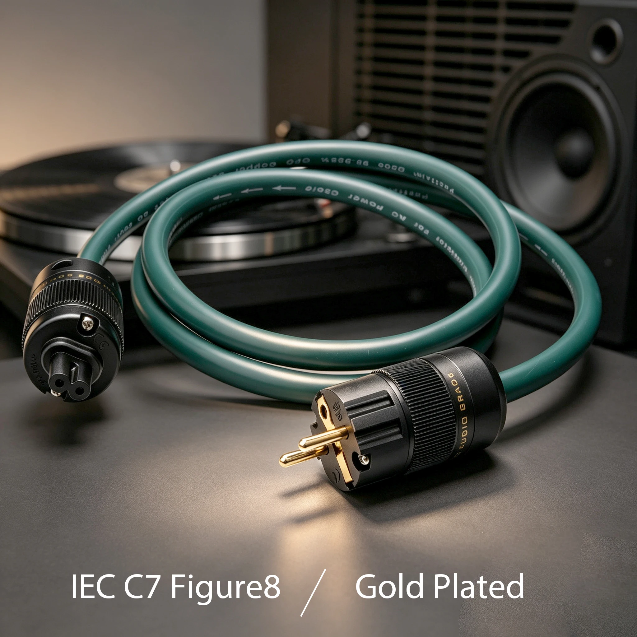Hifi AC Power Cable C7 Figure8 Connection 4N OFC copper conductor power cord with gold palted EU/US/AU plug Filter CD Amplifie