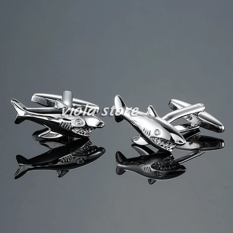 Cool Cute Stainless Animals Cufflinks Dog Shark Bee Men Jewelry Banquet Business Wedding Nightclub Cuffs Sleeve Accessory Gift