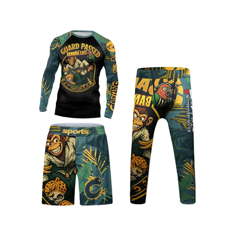 New Cody Lundin Rashguard Jiu Jitsu MMA Kid's T-shirt+Pant Sets Boys Kids Kickboxing Gym Suits Children Boxing Muay Thai Shorts