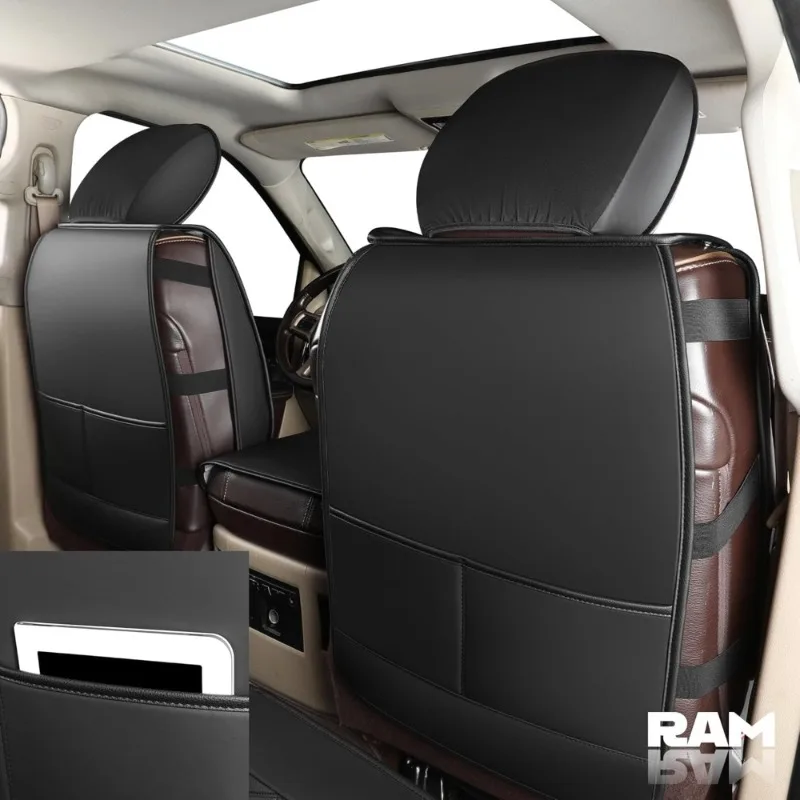 럭셔리 가죽 자동차 시트 커버 맞춤형 RAM 1500 2500 3500 2002-2024 크루 쿼드 레귤러 캡 모델용 시트 쿠션 포함