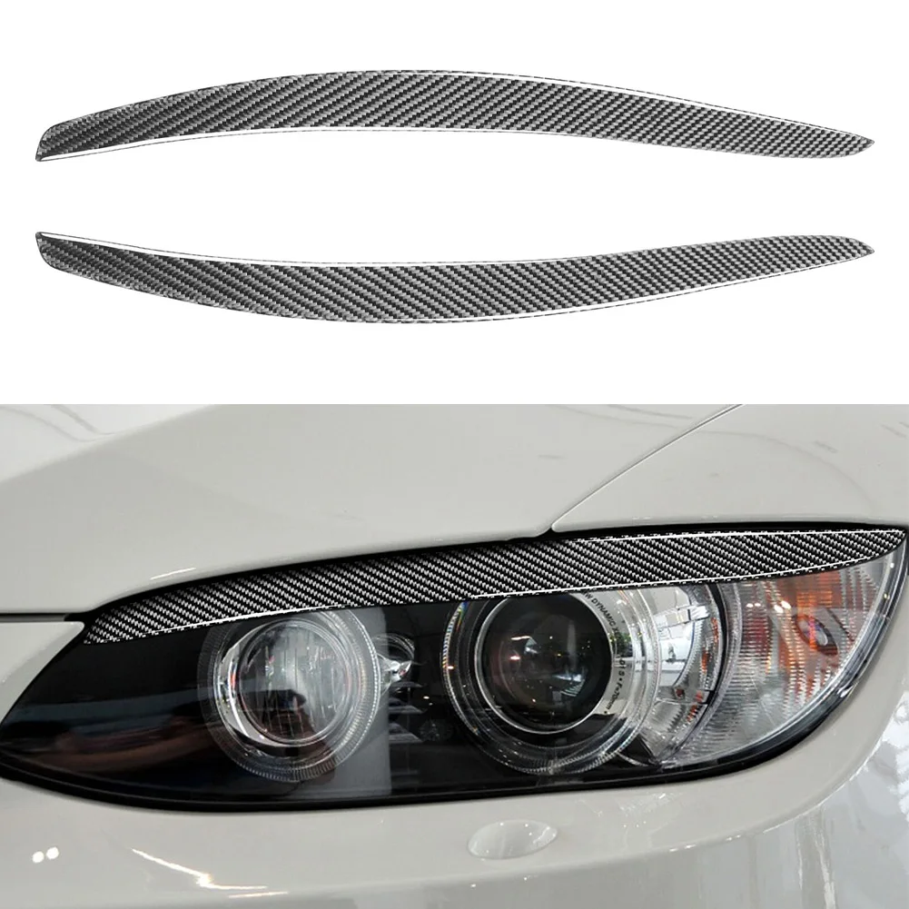 

2Pcs Eyebrow Cover Headlight Eyelid Eyelid Headlight Eyelid Eyebrow Carbon Fiber For BMW 3 Series E92 E93 Auto Accessories
