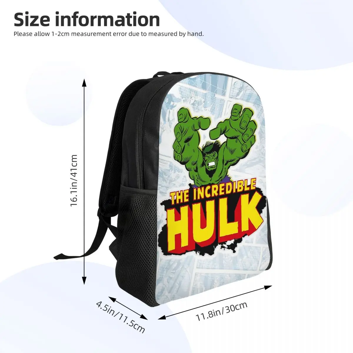 Zaino personalizzato Hulk Superhero Comic per donna uomo College School studenti Bookbag adatto a borse per Laptop da 15 pollici