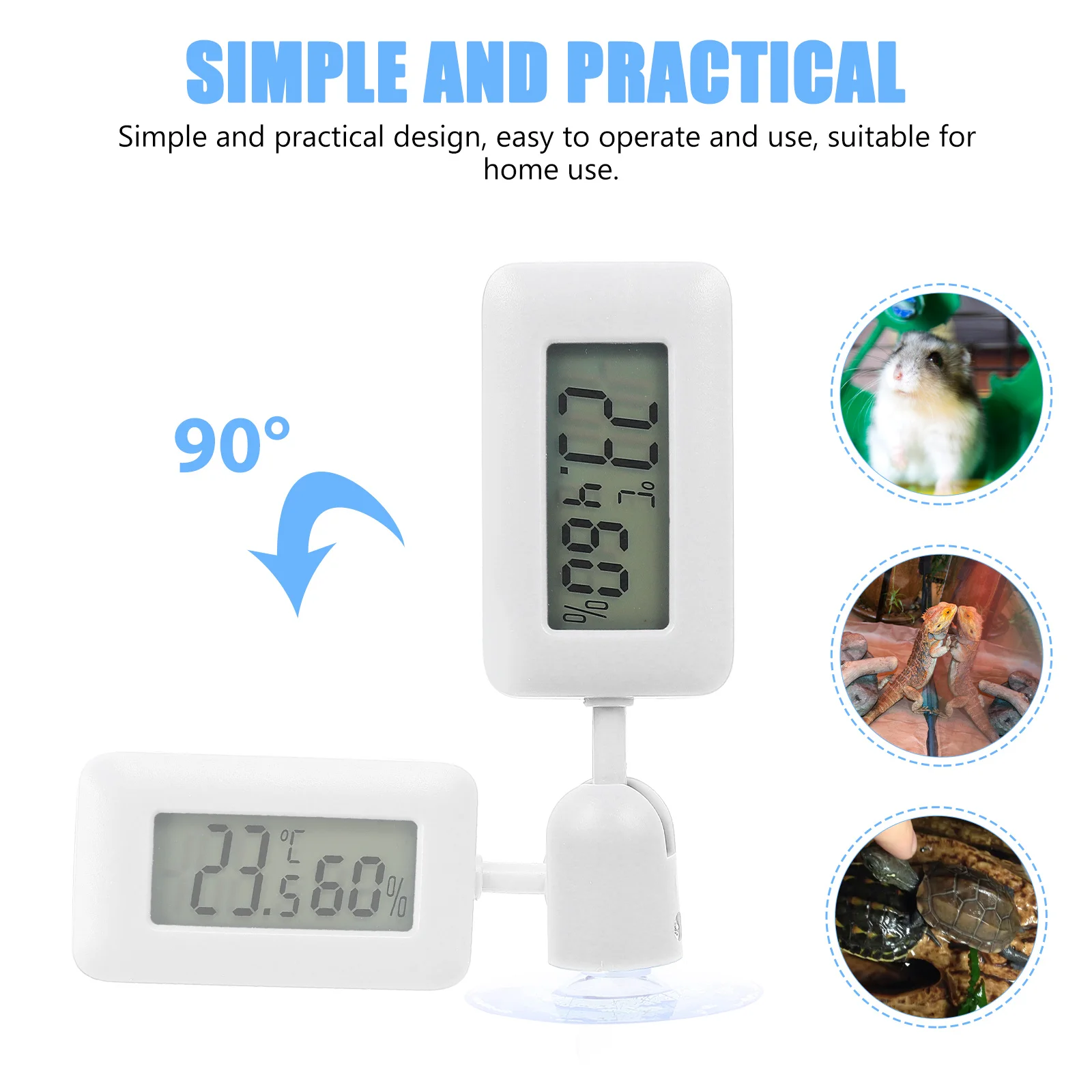 

Thermometer Hygrometer for Reptile Terrarium Small Suction Cup Temperature Humidity Device Leopard Gecko Accessories Easy