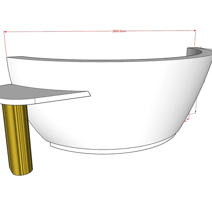 Bespoke Round Reception Desk Durable Corian Solid Surface Receptionist Front Desk Counter for Hotel