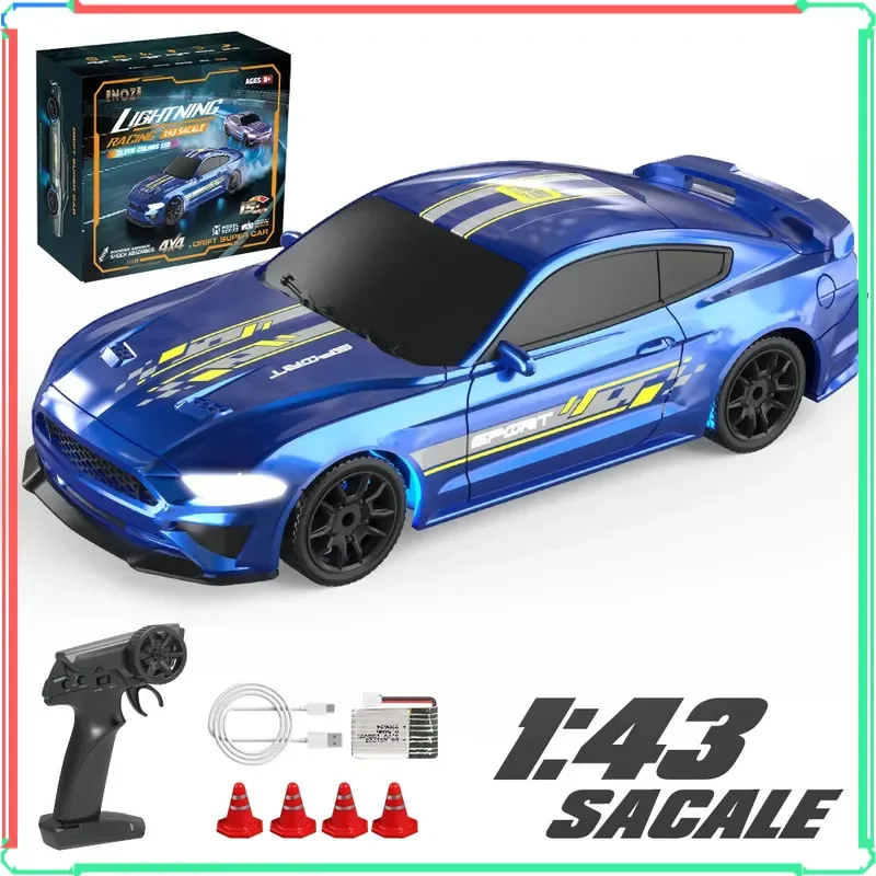 

Mini 1/43 Scale 4wd Rc Car Drift 4x4 Racing Independent Damping Led Lights 2.4g Anti-Jamming Strong Power Remote Control Toy