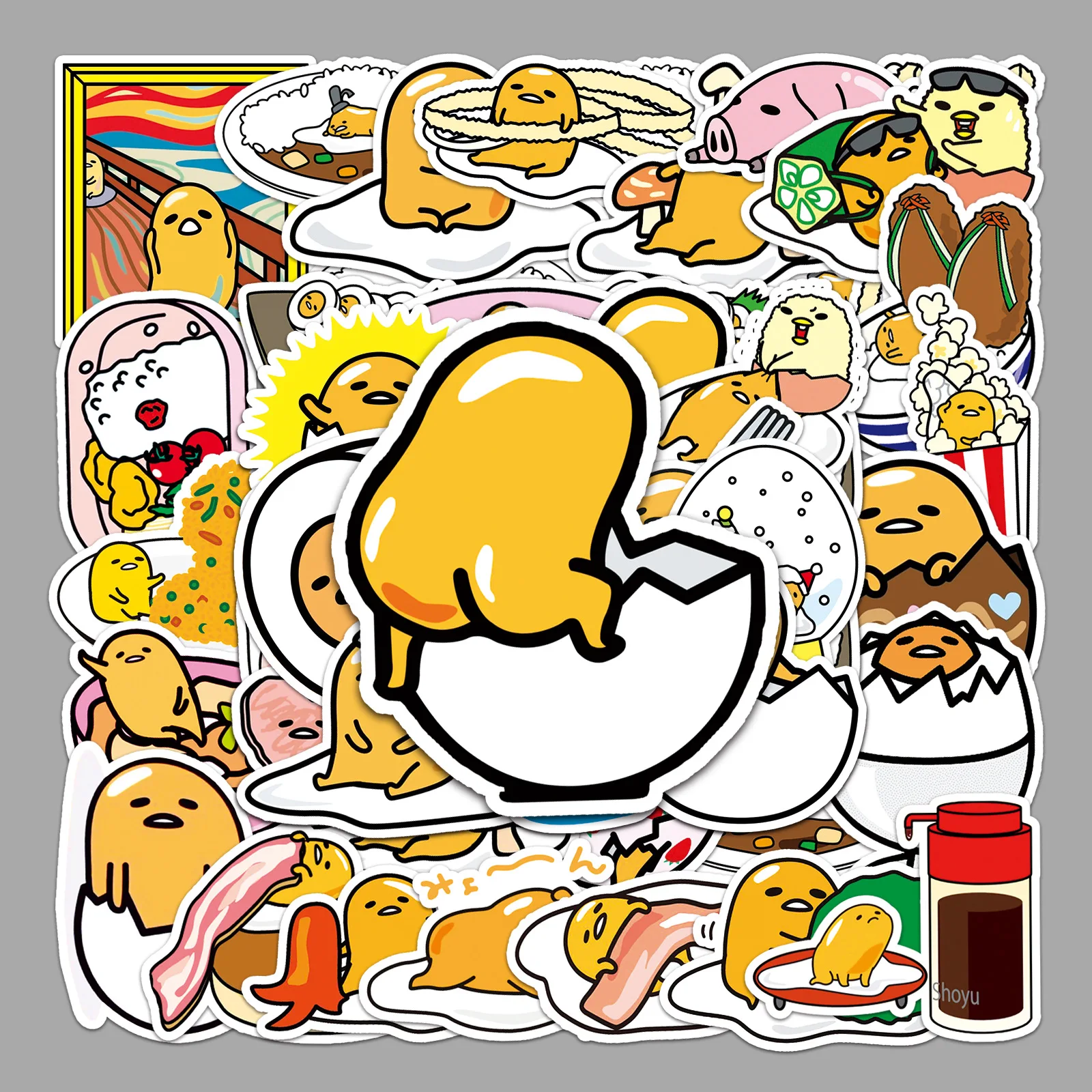 

50PCS Sanrio Cute Cartoon Gudetama Graffiti Stickers Decals Laptop Phone Skateboard Cup Decoration Kawaii Sticker Kids Toy