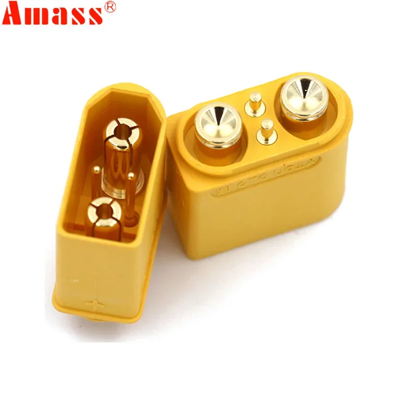 

5 / 10 / 20 / 50 Pcs Amass XT90(2+2)PB Plug Connectors 4.5mm Gold Bullet Plated Connector Plug Male For RC Model Battery Drone
