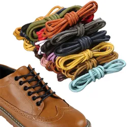 1 paar Baumwolle Gewachste Leder Schuh Runde Wachsen Schnürsenkel Durable Polyester Schnürsenkel Stiefel Spitze Wasserdichte Leder Shoelace18Color