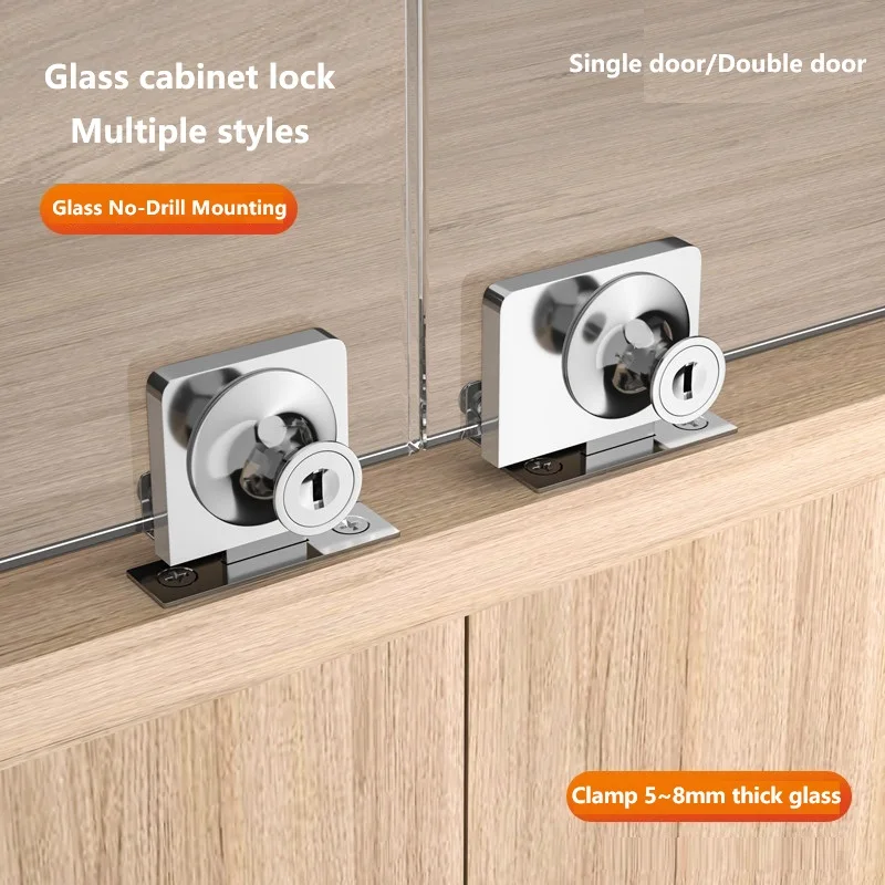 Glass Cabinet Lock  Single Double Door Display Window Lock  Mobile Phone Counter  Double Opening Sliding Glass Door Lock