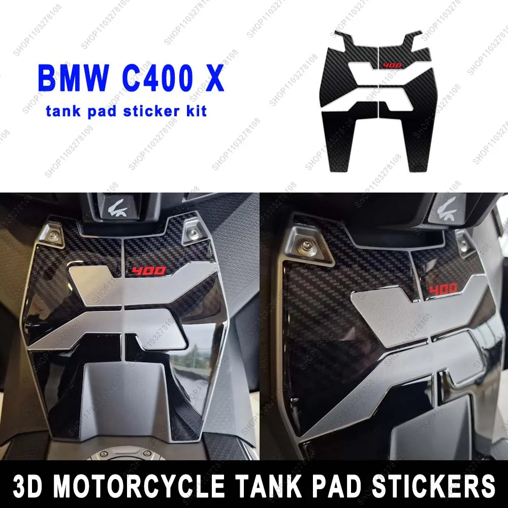 

For BMW C 400 X C400X 2019 2025 Motorcycle Tank Pad Traction Pads Protector Sticker 3D Resin Stickers kit