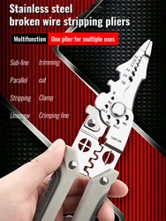 Crimper Cable Cutter Adjustable Automatic Wire Stripper Multifunctional Stripping Crimping Pliers Terminal Hand Tool