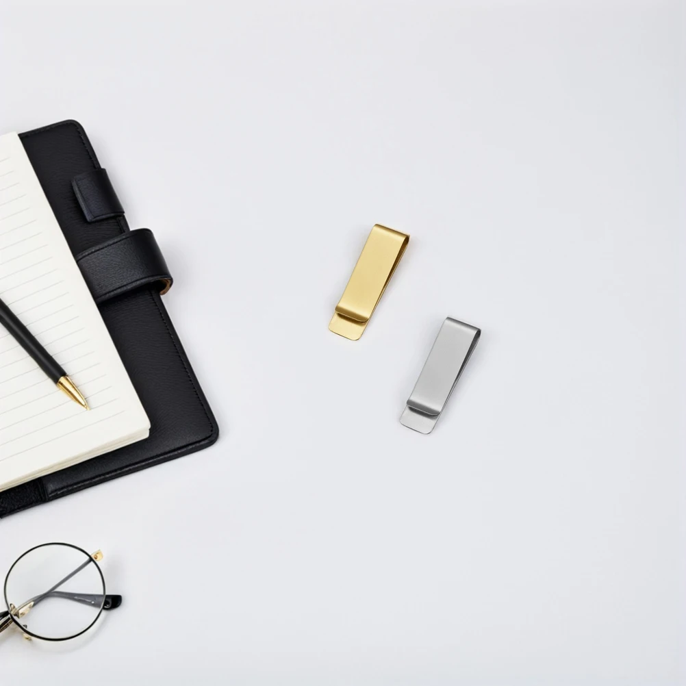 

Stainless Steel Mini Binder Clips Metal Office Accessories Multifunctional Pen Holder File Organizing Clamps Paper Clips