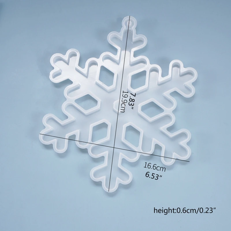 M2EA Crystal Epoxy Resin Mold Christmas Snowflake Listed Pendant Casting Silicone Mould DIY Crafts Decoration Jewelry Making