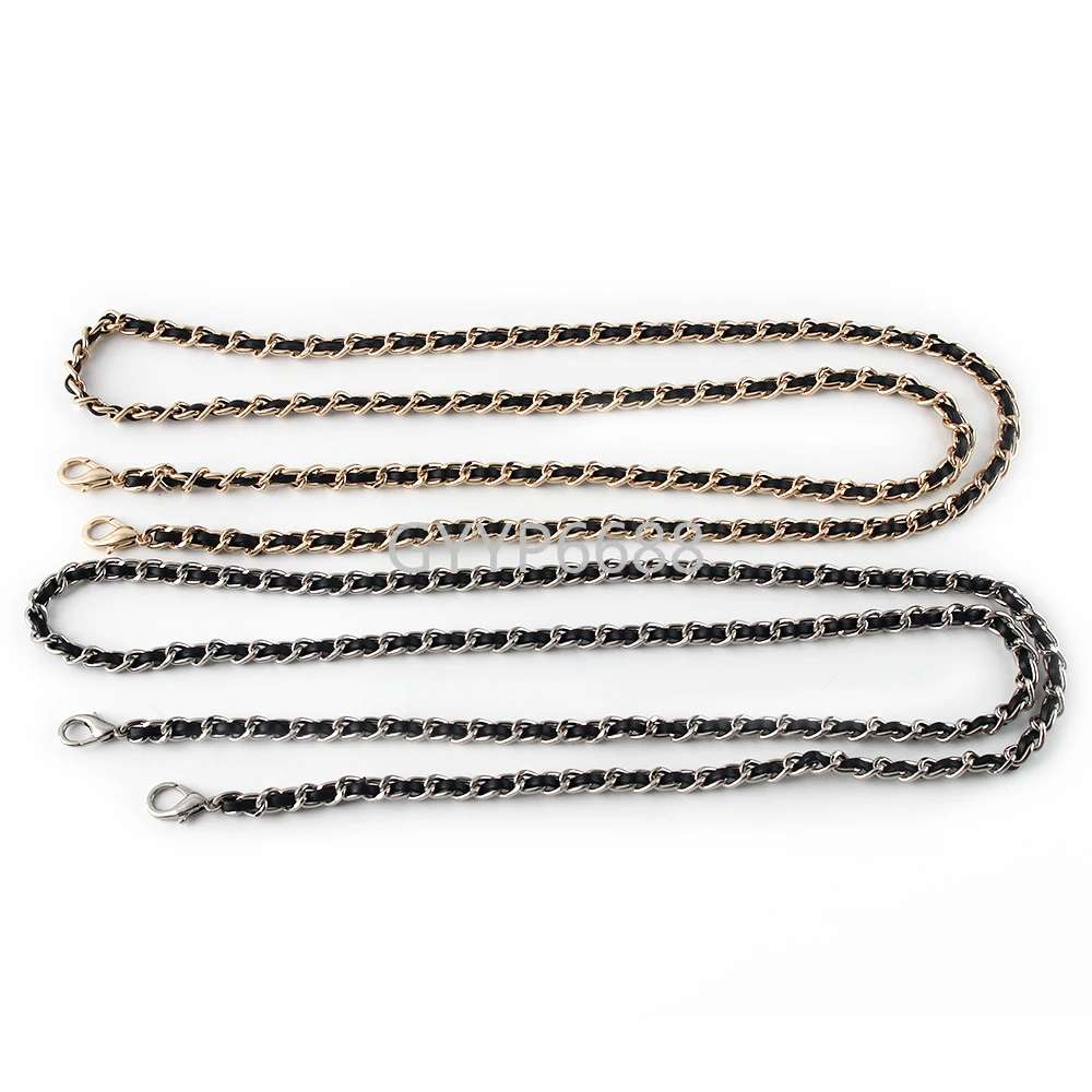 1/3/5PCS 7mm Length:120cm Genuine Leather Metal Bag Strap Purse Chain Lobster Clasps For Handbag Shoulder Crossbody Accessories
