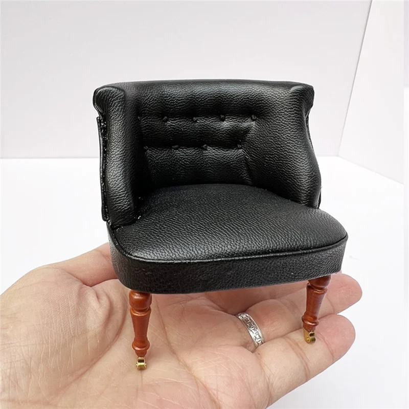 1:12 Dollhouse Miniature Sofa Leather European Style Sofa Doll House Furniture Living Room Decors White