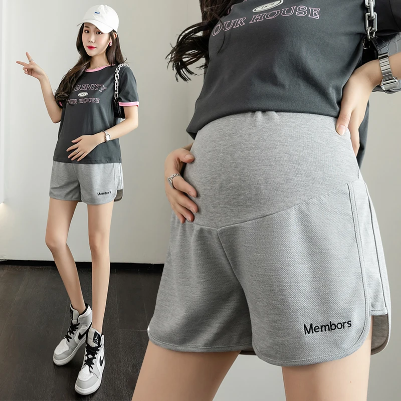 Summer  Maternity Shorts Adjustable Elastic Waist Belly Clothes for Pregnant Women Casual Wide Leg Loose Pregnancy Shorts