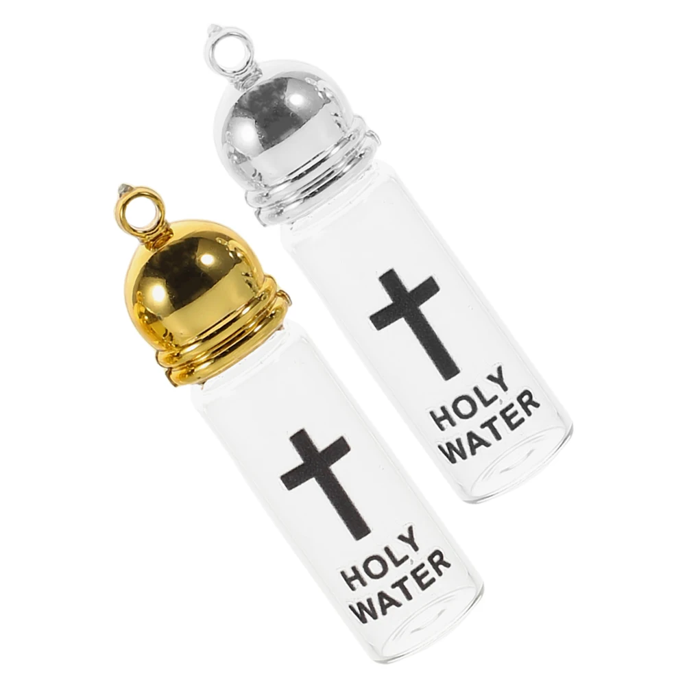 2 قطعة زجاجات المياه المقدسة الكاثوليكية المسيحية الزجاج مجموعة قوارير نعمة فارغة للمعمودية بالتواصل حفلة تفضل الكنيسة المنزلية #1