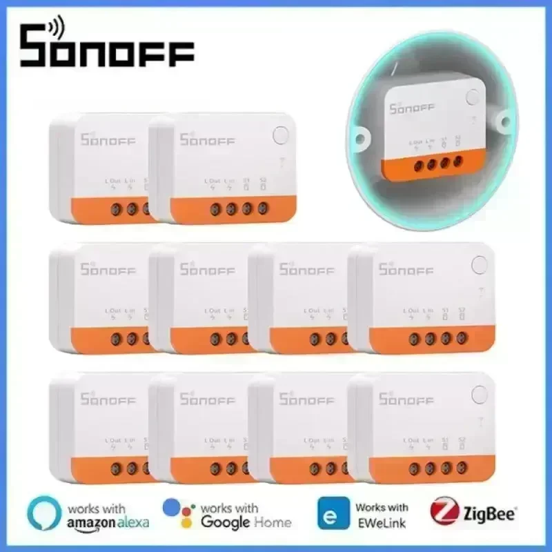 SONOFF ZBMINI L2 Extreme ZigBee Smart Switch No Neutral Wire Required 1-Gang 2-Way Control Switch Alexa Voice Work with ZBBridge