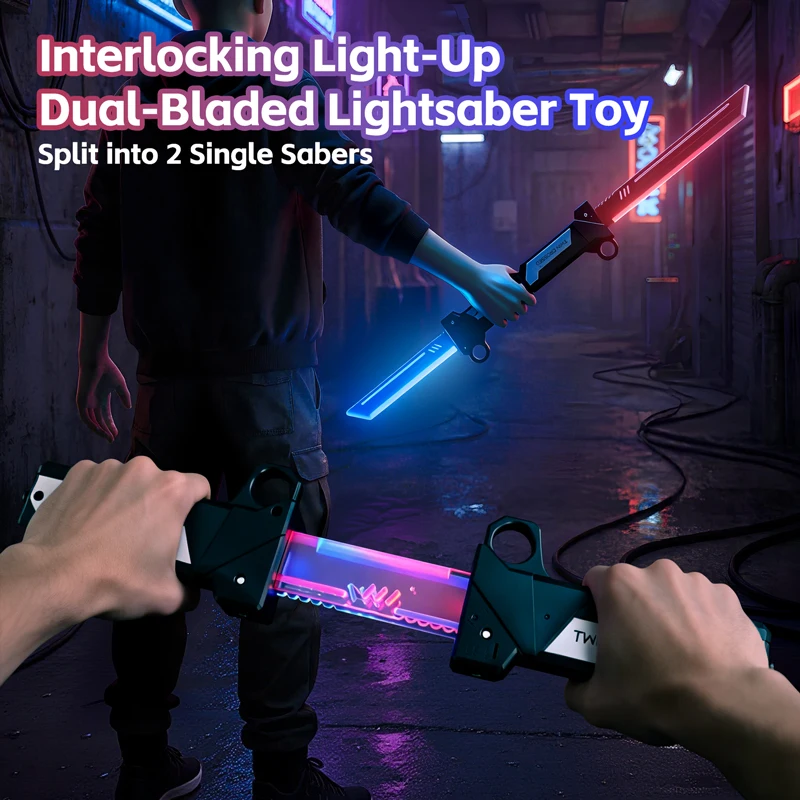 

2026 New Lightsaber Sword Toy Light Sword Games for Children Adult Double-Bladed Luminous Toy for Boys Kids Interactive Cosplay