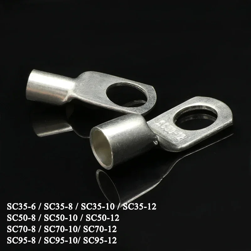 SC Type Wire Nose Terminal Bare Copper SC35 SC50 SC70 SC95 Battery Block Lugs Hole Crimp DTGA Cable End Connector