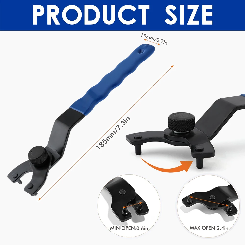 1PC Adjustable Angle Grinder Key Pin Spanner Plastic Handle Pin Wrench Spanner Home Wrenches Repair Tool