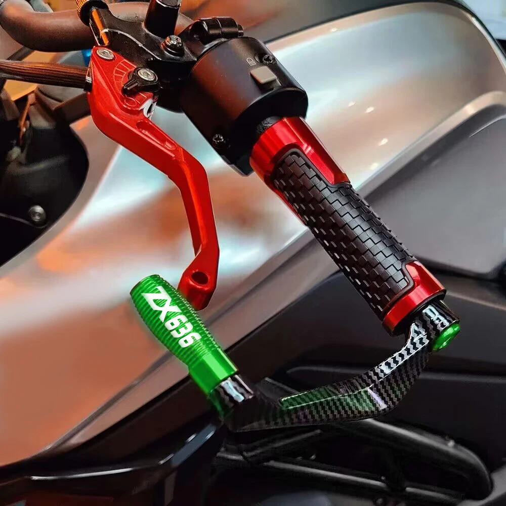 Universal For KAWASAKI ZX636 ZX636R Ninja ZX 636 ABS Handlebar Grips Guard Brake Clutch Lever Protector 2005-2023 2022 2021 2020