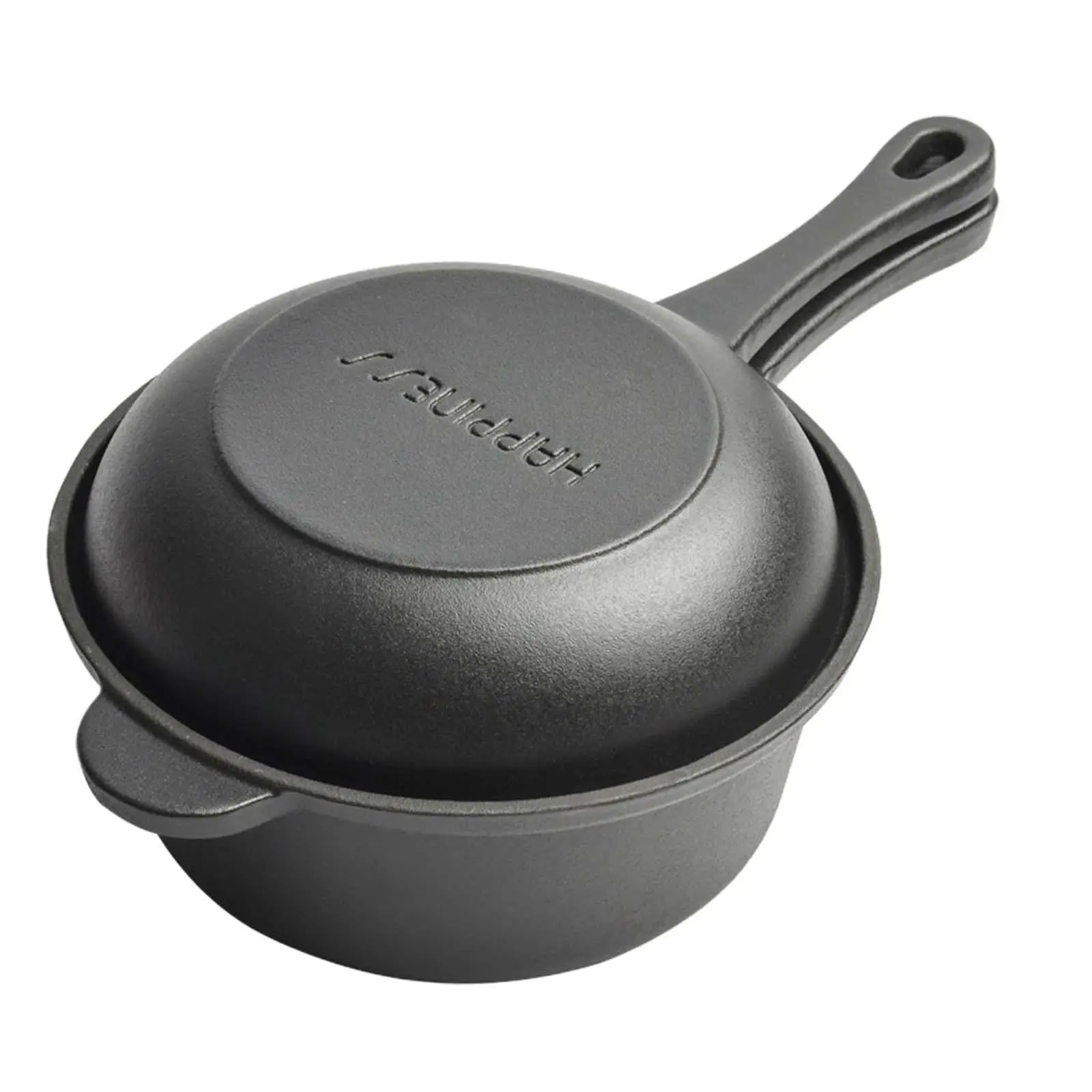 Juego de sartén de hierro fundido, olla para estofado con tapa para sartén, olla para carne para barbacoa