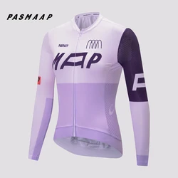 PASMAAP-Camiseta de manga larga de Ciclismo para Hombre, Maillot transpirable para bicicleta de montaña y carretera, 2024