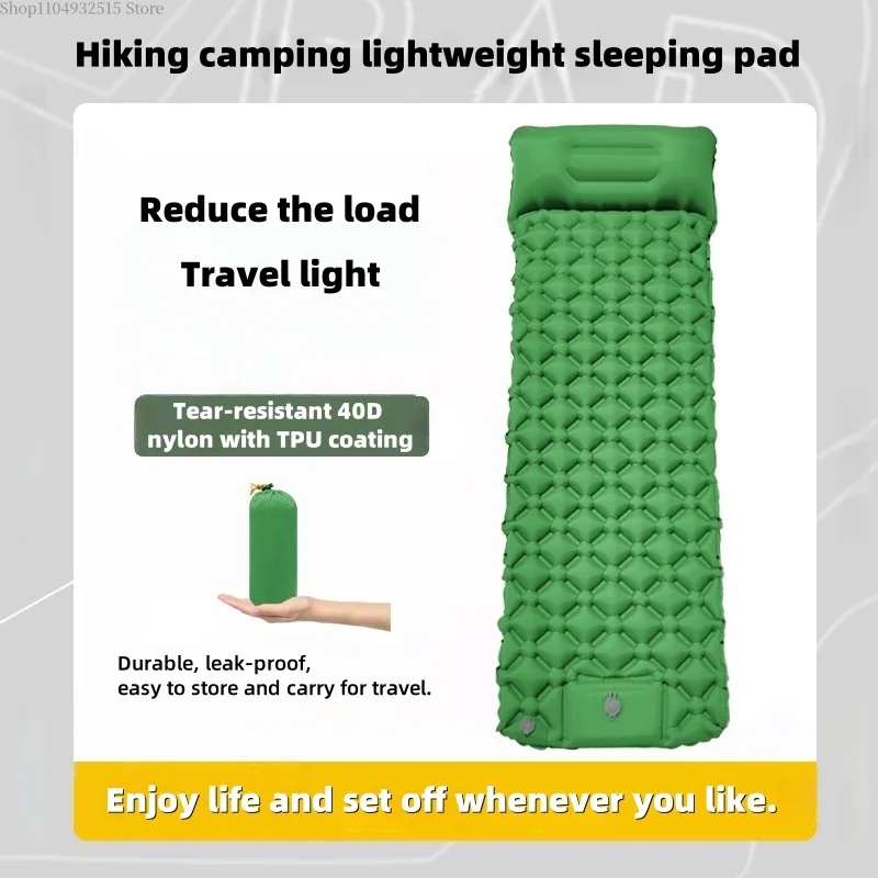 Outdoor New single-person diamond-shaped TPU inflatable pad for outdoor tents, sleeping pad, camping, ultra-light waterproof pad