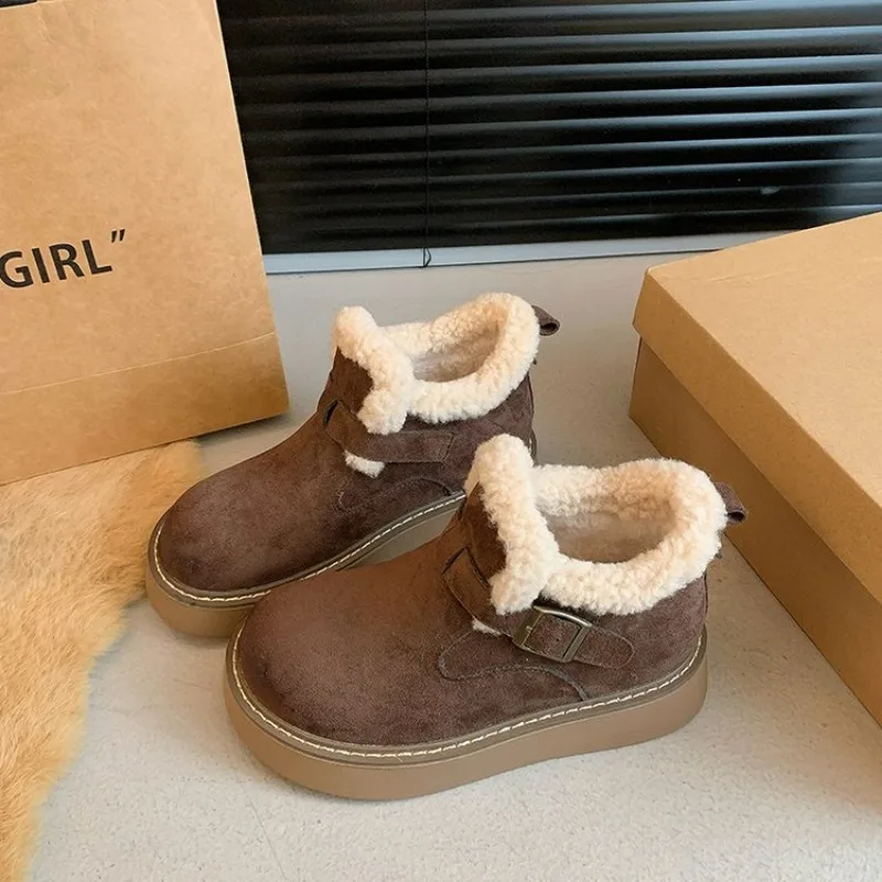 Women Boots Hot Lightweight Comfortable Platform Boots Spring and Autumn Winter Shallow Round Toe Boots Casual Shoes for Women