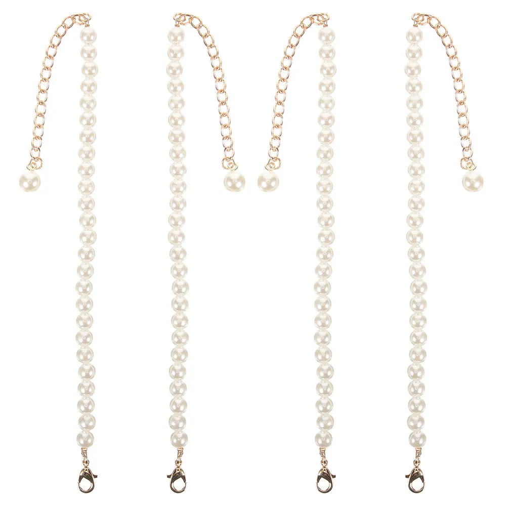 

2pcs 1 Pair Straps For Heels Removable Pearl Shoe Strap Anti-Slip Buckle Detachable High Heel Laces Women Shoe Decoration Strap