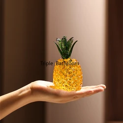 1pc Glass Pineapple Ornament, Home Decoration, Fruit Desktop Decoration, Glass Fruit Shaped Handicrafts, Entryway Decorations
