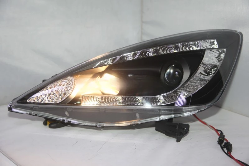 Pair of For HONDA Fit Jazz LED Angel Eyes Headlight 2009 To 2010 Year JY