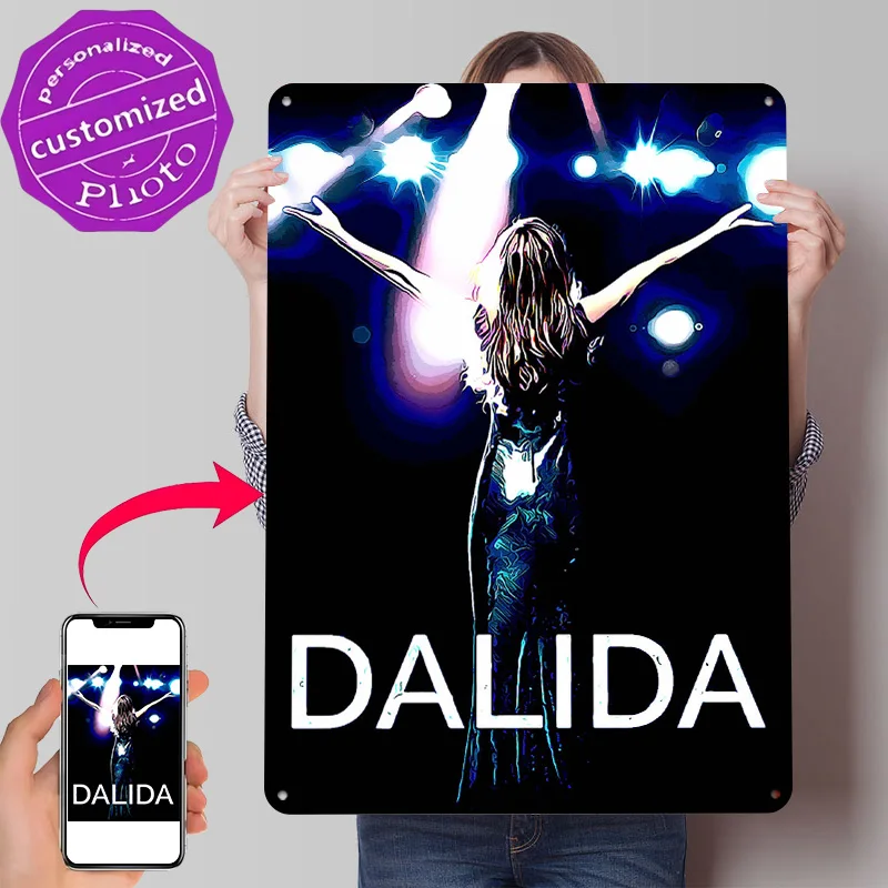Letrero Metálico Vintage Personalizado con Impresión 3D de Dalida, Decoración de Pared, Escritorio, Habitación, Hogar, Sala de Juegos